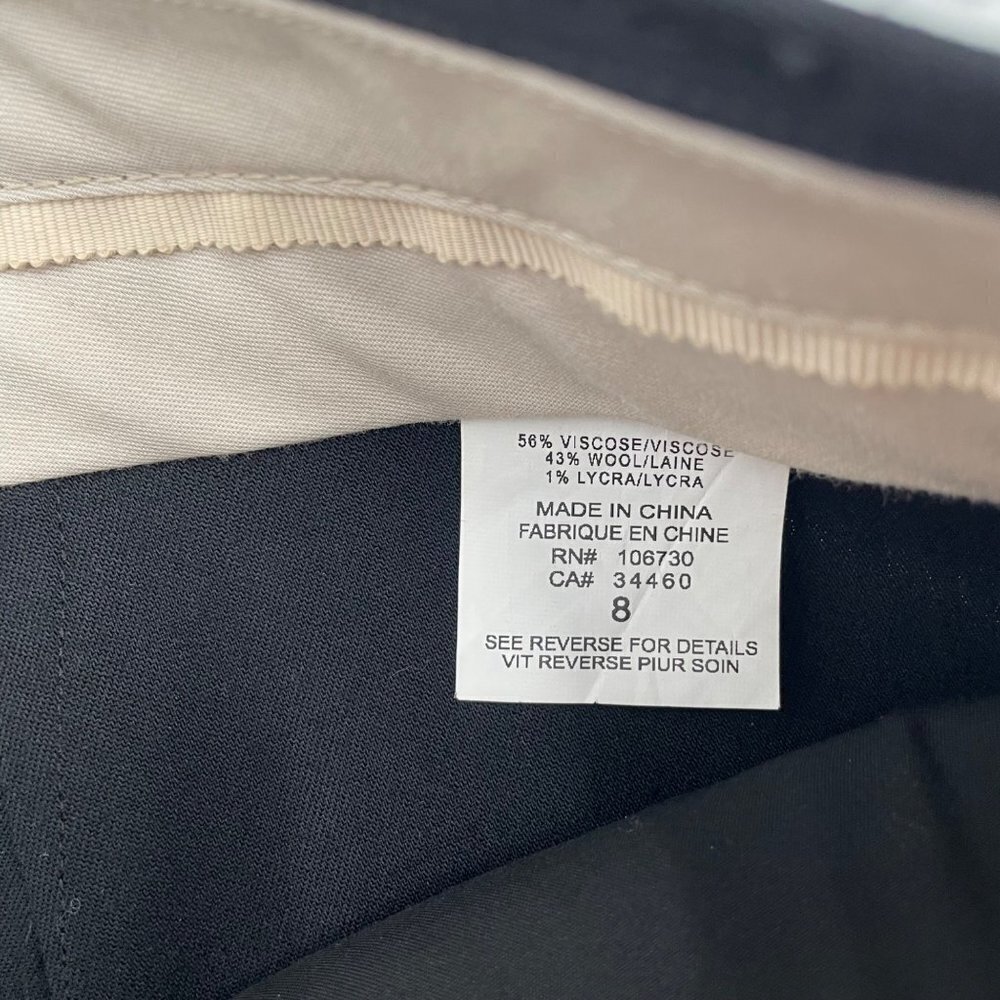 Vince Black High Rise Wool Blend Career Pants Womens Size 8 Classic Neutral - Picture 5 of 9